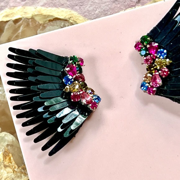 πΊπHPππΊ NWT Mignonne Gavigan Mega Mini Madeline Earrings Black Multi - Picture 3 of 16